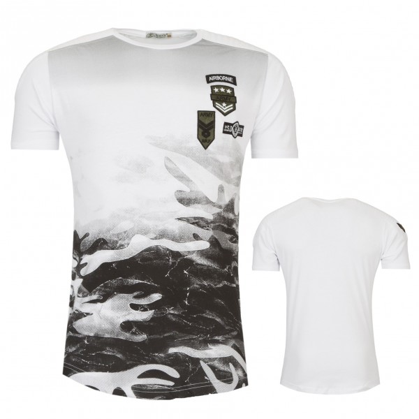 Heren Tunik T-shirt Airborne Wit Heren Tunik T-shirt Airborne Wit